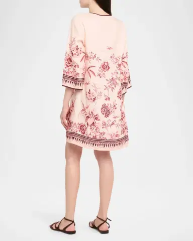 Johnny Was Floral-Print Linen Shift Dress | Thumbnail 3 Johnny Was Floral-Print Linen Shift Dress | Thumbnail 3