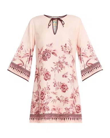 Johnny Was Floral-Print Linen Shift Dress | Thumbnail 1 Johnny Was Floral-Print Linen Shift Dress | Thumbnail 1