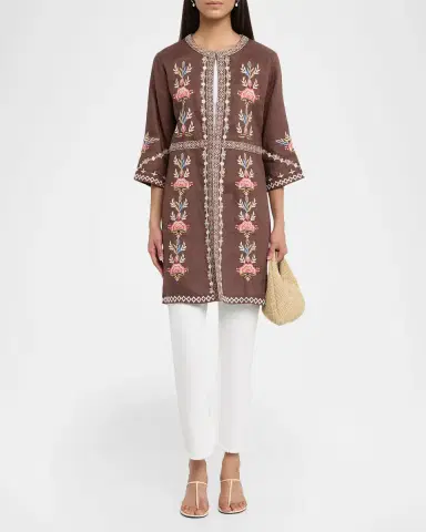 Johnny Was Embroidered Linen Jacket | Thumbnail 2 Johnny Was Embroidered Linen Jacket | Thumbnail 2