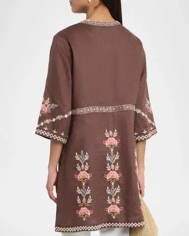 Johnny Was Embroidered Linen Jacket | Thumbnail 3 Johnny Was Embroidered Linen Jacket | Thumbnail 3