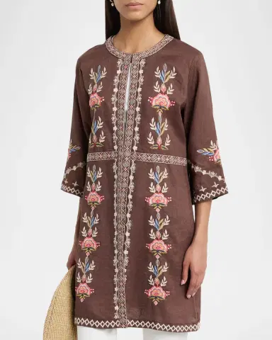 Johnny Was Embroidered Linen Jacket | Thumbnail 4 Johnny Was Embroidered Linen Jacket | Thumbnail 4