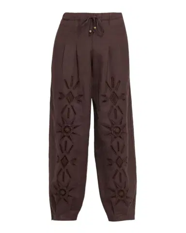 Johnny Was Lysander Eyelet-Embroidered Barrel Crop Pants | Thumbnail 1 Johnny Was Lysander Eyelet-Embroidered Barrel Crop Pants | Thumbnail 1