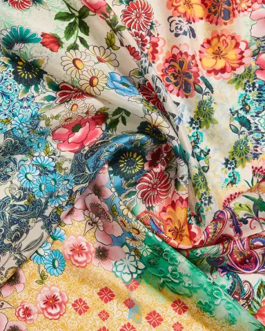 Johnny Was Floral-Print Silk Square Scarf | Thumbnail 4 Johnny Was Floral-Print Silk Square Scarf | Thumbnail 4