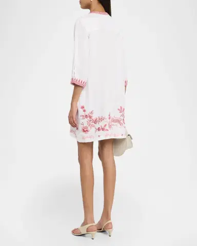 Johnny Was Embroidered Linen Mini Shift Dress | Thumbnail 3 Johnny Was Embroidered Linen Mini Shift Dress | Thumbnail 3
