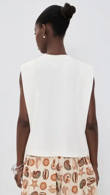 Farm Rio eashell Embroidered Tee Off-White | Thumbnail 3 Farm Rio eashell Embroidered Tee Off-White | Thumbnail 3