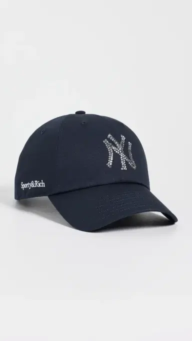 Sporty & Rich Yankees Krystal Cap Dark Navy/White One Size | Thumbnail 2 Sporty & Rich Yankees Krystal Cap Dark Navy/White One Size | Thumbnail 2