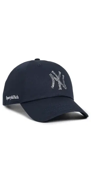 Sporty & Rich Yankees Krystal Cap Dark Navy/White One Size | Thumbnail 1 Sporty & Rich Yankees Krystal Cap Dark Navy/White One Size | Thumbnail 1