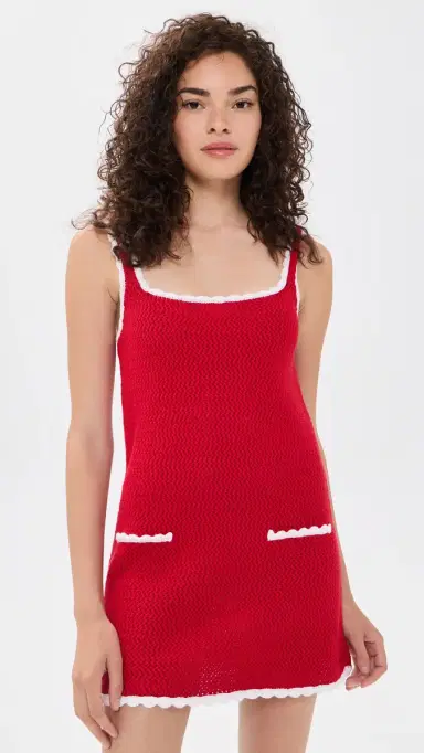 SEROYA Brianna Crochet Dress Derby Red/Eggshell | Thumbnail 2 SEROYA Brianna Crochet Dress Derby Red/Eggshell | Thumbnail 2