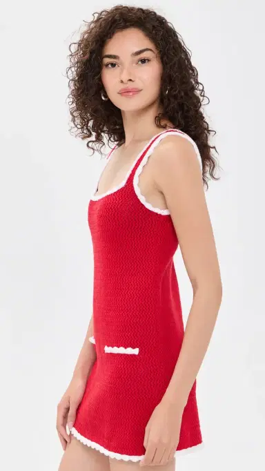 SEROYA Brianna Crochet Dress Derby Red/Eggshell | Thumbnail 4 SEROYA Brianna Crochet Dress Derby Red/Eggshell | Thumbnail 4