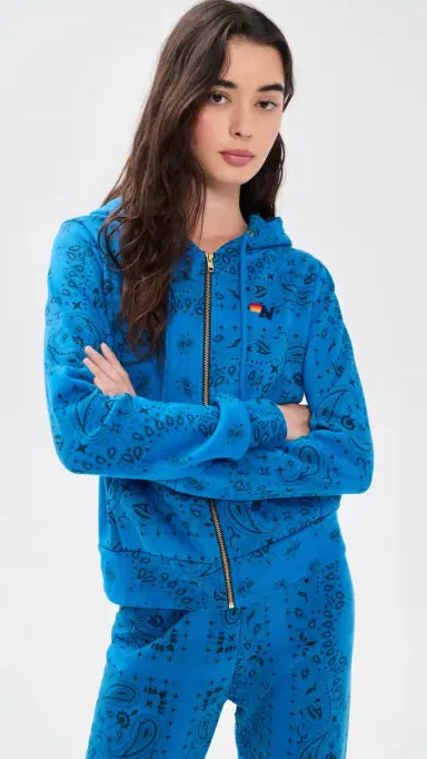 Aviator Nation Bandana Zip Hoodie Adventure Blue | Thumbnail 2 Aviator Nation Bandana Zip Hoodie Adventure Blue | Thumbnail 2