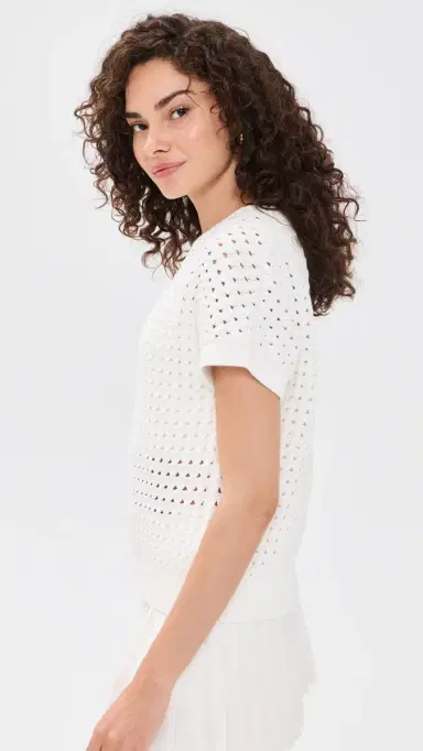 Varley Denny Knit Top now White | Thumbnail 4 Varley Denny Knit Top now White | Thumbnail 4