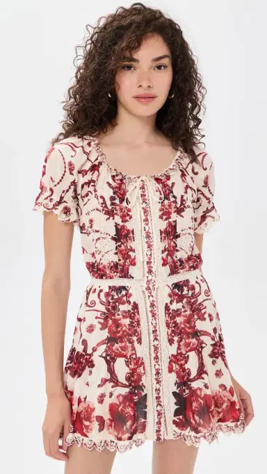 Alice + Olivia Mclaine Button Down Tiered Mini Dress | Thumbnail 2 Alice + Olivia Mclaine Button Down Tiered Mini Dress | Thumbnail 2