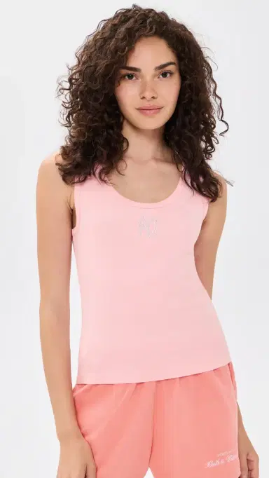 Sporty & Rich Yankees Krystal Cropped Tank Candy/White | Thumbnail 2 Sporty & Rich Yankees Krystal Cropped Tank Candy/White | Thumbnail 2