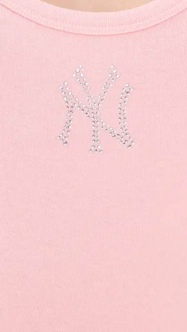 Sporty & Rich Yankees Krystal Cropped Tank Candy/White | Thumbnail 6 Sporty & Rich Yankees Krystal Cropped Tank Candy/White | Thumbnail 6