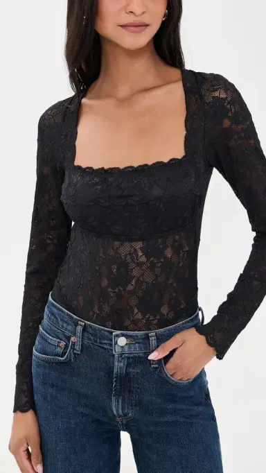 Cosabella Long Sleeve ace Teddy Thong Bodysuit Black | Thumbnail 2 Cosabella Long Sleeve ace Teddy Thong Bodysuit Black | Thumbnail 2