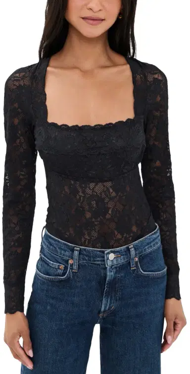 Cosabella Long Sleeve ace Teddy Thong Bodysuit Black | Thumbnail 1 Cosabella Long Sleeve ace Teddy Thong Bodysuit Black | Thumbnail 1