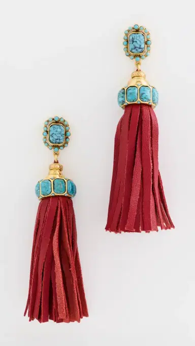 Elizabeth Cole Ponsie Earrings Red Turquoise One Size | Thumbnail 2 Elizabeth Cole Ponsie Earrings Red Turquoise One Size | Thumbnail 2