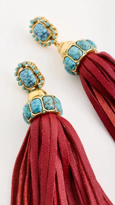 Elizabeth Cole Ponsie Earrings Red Turquoise One Size | Thumbnail 4 Elizabeth Cole Ponsie Earrings Red Turquoise One Size | Thumbnail 4