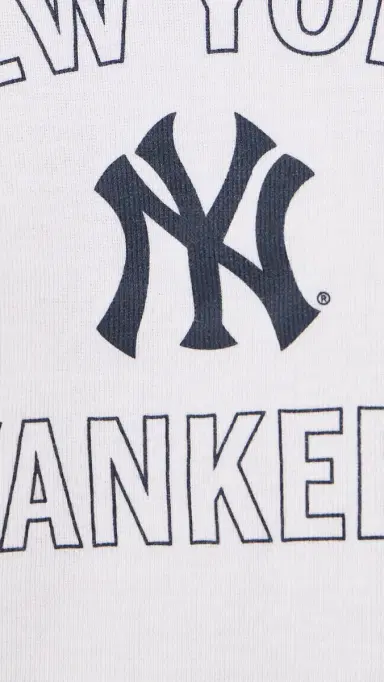 Sporty & Rich Yankees Arch Baby Baseball Tee White/Dark Navy | Thumbnail 6 Sporty & Rich Yankees Arch Baby Baseball Tee White/Dark Navy | Thumbnail 6