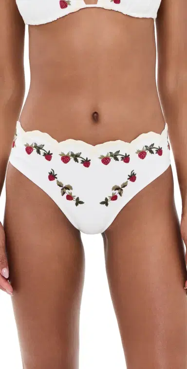 Sea Bindi Strawberry Scallop Bikini Bottoms Cream | Thumbnail 1 Sea Bindi Strawberry Scallop Bikini Bottoms Cream | Thumbnail 1