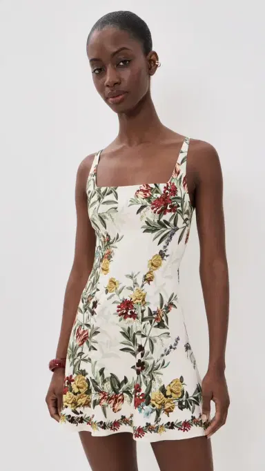 ALICE + OLIVIA Julia Scoop Neck Mini Dress DESERT SPRIGS VANILLA | Thumbnail 2 ALICE + OLIVIA Julia Scoop Neck Mini Dress DESERT SPRIGS VANILLA | Thumbnail 2
