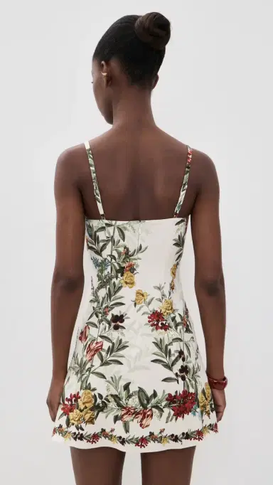 ALICE + OLIVIA Julia Scoop Neck Mini Dress DESERT SPRIGS VANILLA | Thumbnail 3 ALICE + OLIVIA Julia Scoop Neck Mini Dress DESERT SPRIGS VANILLA | Thumbnail 3
