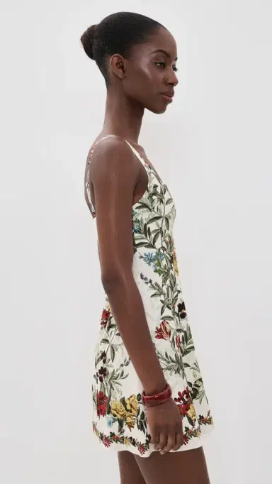 ALICE + OLIVIA Julia Scoop Neck Mini Dress DESERT SPRIGS VANILLA | Thumbnail 4 ALICE + OLIVIA Julia Scoop Neck Mini Dress DESERT SPRIGS VANILLA | Thumbnail 4