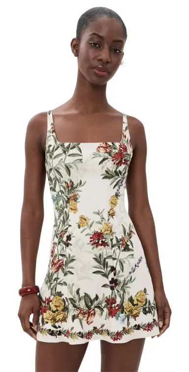 ALICE + OLIVIA Julia Scoop Neck Mini Dress DESERT SPRIGS VANILLA | Thumbnail 1 ALICE + OLIVIA Julia Scoop Neck Mini Dress DESERT SPRIGS VANILLA | Thumbnail 1