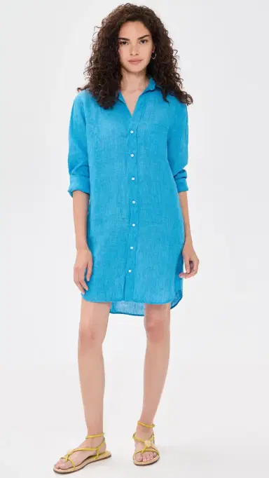 Frank & Eileen Classic inen Shirtdress Turquoise inen | Thumbnail 2 Frank & Eileen Classic inen Shirtdress Turquoise inen | Thumbnail 2