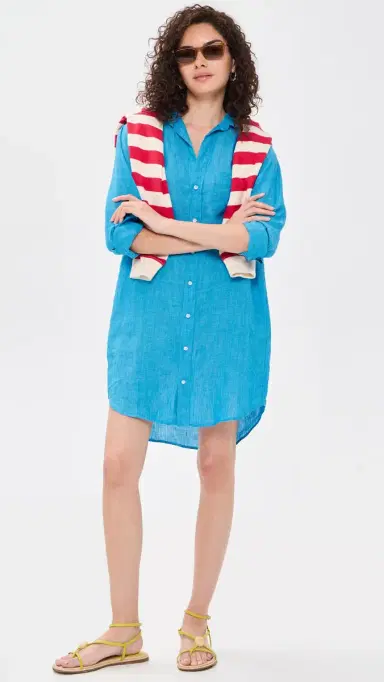 Frank & Eileen Classic inen Shirtdress Turquoise inen | Thumbnail 5 Frank & Eileen Classic inen Shirtdress Turquoise inen | Thumbnail 5
