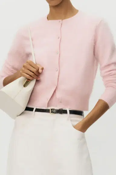 Adam Lippes Cruz Cardigan - Pink | Thumbnail 2 Adam Lippes Cruz Cardigan - Pink | Thumbnail 2