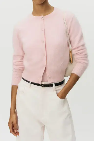 Adam Lippes Cruz Cardigan - Pink | Thumbnail 3 Adam Lippes Cruz Cardigan - Pink | Thumbnail 3