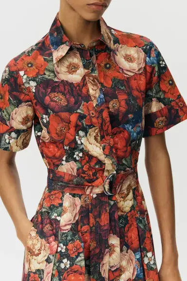 Adam Lippes Leighton Dress - Ruby Floral | Thumbnail 3 Adam Lippes Leighton Dress - Ruby Floral | Thumbnail 3