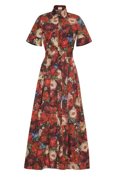 Adam Lippes Leighton Dress - Ruby Floral | Thumbnail 1 Adam Lippes Leighton Dress - Ruby Floral | Thumbnail 1