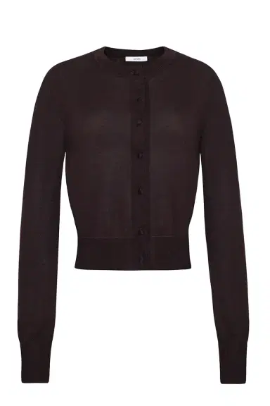 Adam Lippes Worth Cardigan - Espresso | Thumbnail 1 Adam Lippes Worth Cardigan - Espresso | Thumbnail 1