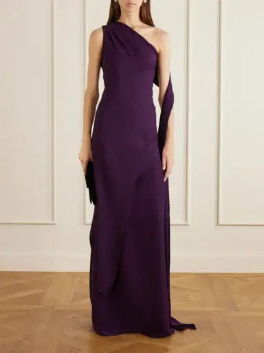 Marmar Halim One-shoulder Satin Gown | Thumbnail 2 Marmar Halim One-shoulder Satin Gown | Thumbnail 2
