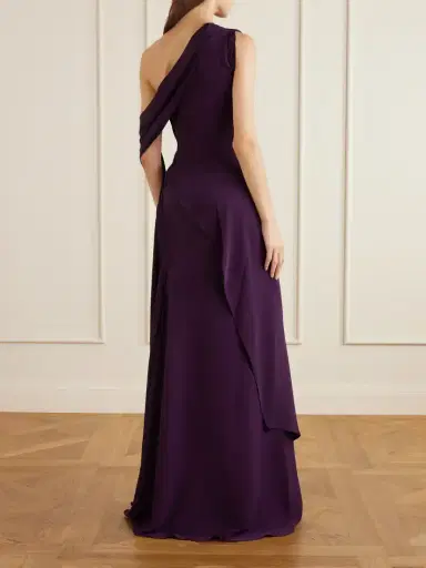 Marmar Halim One-shoulder Satin Gown | Thumbnail 3 Marmar Halim One-shoulder Satin Gown | Thumbnail 3
