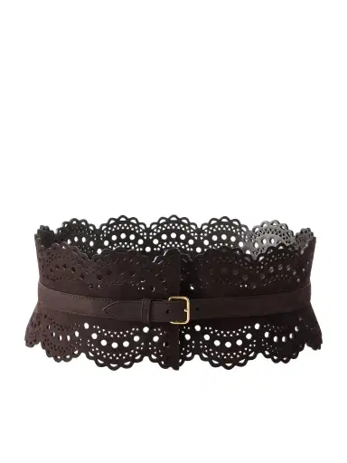 Alaïa Vienne Laser-cut Suede Waist Belt | Thumbnail 1 Alaïa Vienne Laser-cut Suede Waist Belt | Thumbnail 1