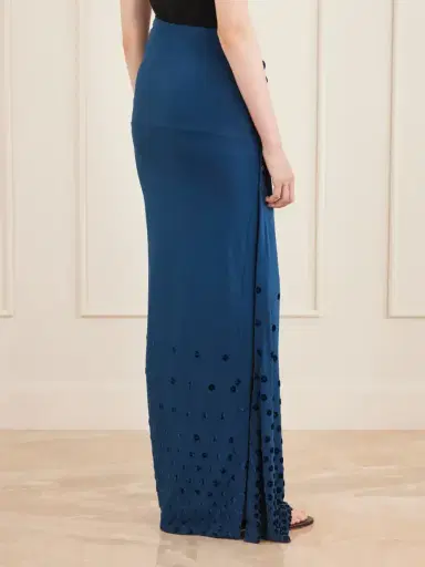 Rabanne Gathered Flocked Jersey Maxi Skirt | Thumbnail 4 Rabanne Gathered Flocked Jersey Maxi Skirt | Thumbnail 4