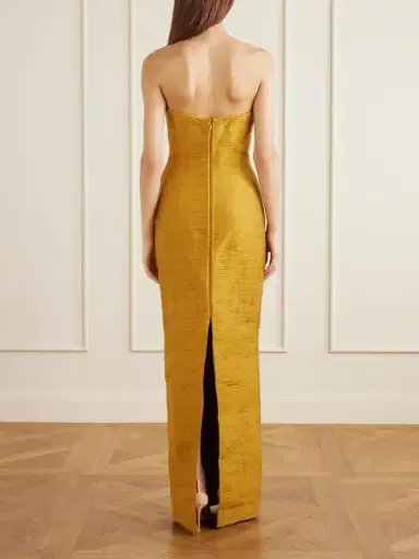 Marmar Halim Cape-effect Plissé Satin Gown | Thumbnail 3 Marmar Halim Cape-effect Plissé Satin Gown | Thumbnail 3
