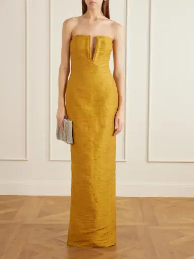 Marmar Halim Cape-effect Plissé Satin Gown | Thumbnail 5 Marmar Halim Cape-effect Plissé Satin Gown | Thumbnail 5