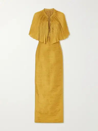 Marmar Halim Cape-effect Plissé Satin Gown | Thumbnail 6 Marmar Halim Cape-effect Plissé Satin Gown | Thumbnail 6