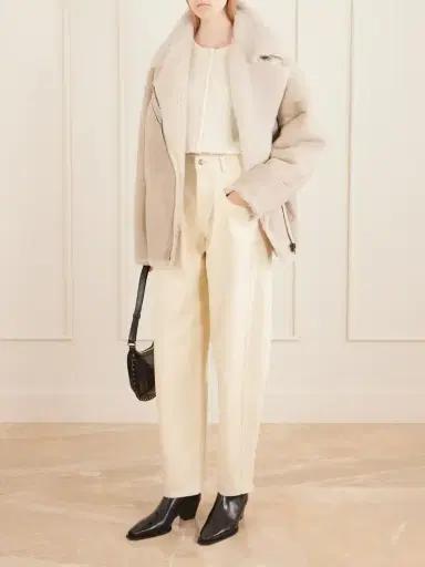 Isabel Marant Adelina Shearling-trimmed Leather Jacket | Thumbnail 2 Isabel Marant Adelina Shearling-trimmed Leather Jacket | Thumbnail 2