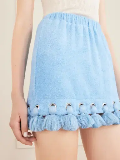 Cap d’Antibes Georgia Embellished Organic Cotton-terry Mini Skirt | Thumbnail 5 Cap d’Antibes Georgia Embellished Organic Cotton-terry Mini Skirt | Thumbnail 5