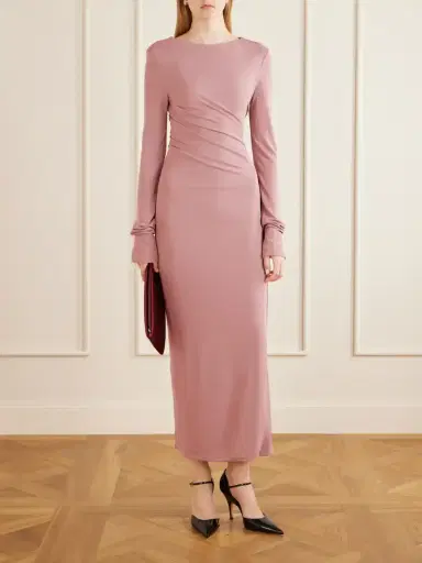 Lanvin Draped Crepe-jersey Midi Dress | Thumbnail 2 Lanvin Draped Crepe-jersey Midi Dress | Thumbnail 2