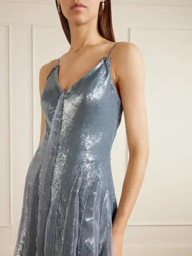 Marmar Halim Pleated Sequined Chiffon Gown | Thumbnail 4 Marmar Halim Pleated Sequined Chiffon Gown | Thumbnail 4