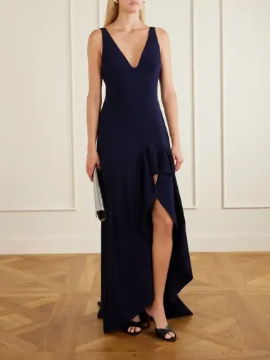 Stella McCartney Asymmetric Ruffled Crepe Maxi Dress | Thumbnail 2 Stella McCartney Asymmetric Ruffled Crepe Maxi Dress | Thumbnail 2