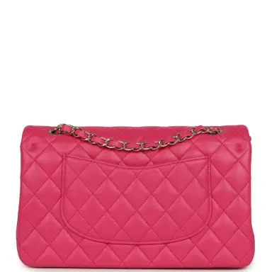 Chanel Chanel Medium Classic Double Flap Bag Dark Pink Lambskin Light Gold Hardware | Thumbnail 4 Chanel Chanel Medium Classic Double Flap Bag Dark Pink Lambskin Light Gold Hardware | Thumbnail 4