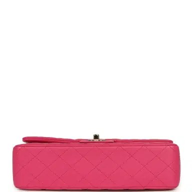 Chanel Chanel Medium Classic Double Flap Bag Dark Pink Lambskin Light Gold Hardware | Thumbnail 6 Chanel Chanel Medium Classic Double Flap Bag Dark Pink Lambskin Light Gold Hardware | Thumbnail 6