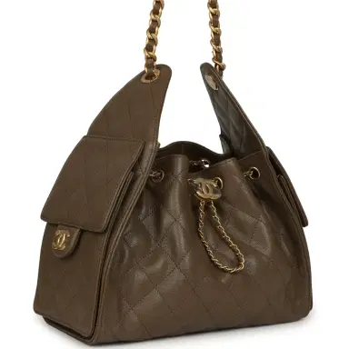 Chanel Chanel Small 25 Hobo Bag Dark Khaki Caviar Antique Gold Hardware | Thumbnail 2 Chanel Chanel Small 25 Hobo Bag Dark Khaki Caviar Antique Gold Hardware | Thumbnail 2